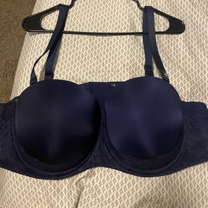 Womens navy blue push-up bra